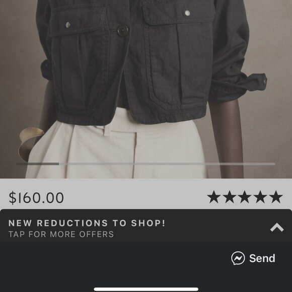 Banana Republic Utility Cropped Jacket - Black - Size Small Petitie - Picture 7 of 10